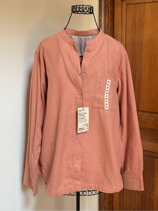 Muji Tops - Muji Stand Collar Button-Up Shirt in Smoky Orange, medium, new with tags